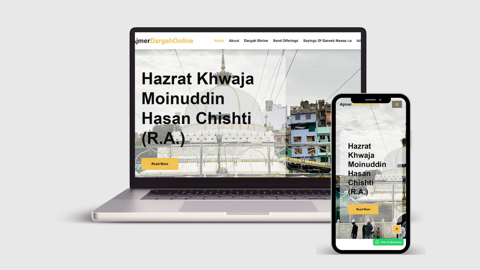 Ajmer Dargah Online website screenshot